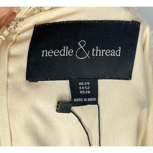 NEEDLE & THREAD Sz 20 US Champagne Lottie Lace Gown Dress NWT - Picture 9 of 14